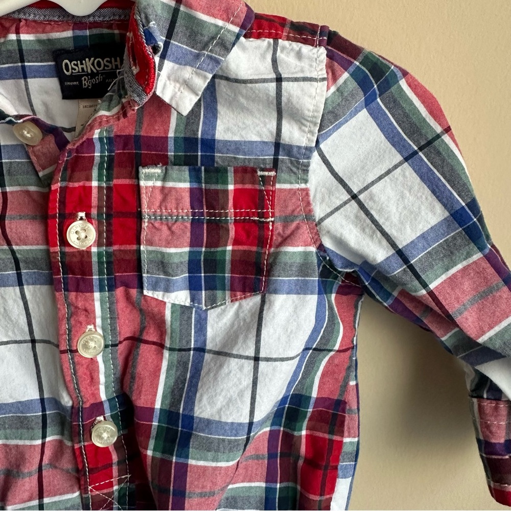 Oshkosh Long Sleeve Baby Button Up - size 6m - Picture 3 of 4